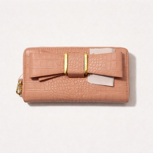 Betsey Johnson Handbags - Elegant Pink Crocodile-Embossed Women's Wallet